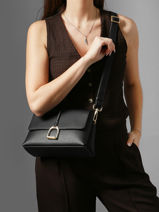 Shoulder Bag M Torsade Leather Etrier Black torsade ETOS169M-vue-porte