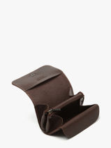 Coin Purse Oil Leather Etrier Brown oil EOIL650-vue-porte