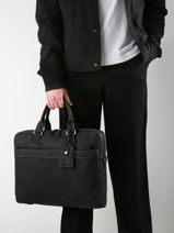 1 Compartment Spider Business Bag  With 15" Laptop Sleeve Etrier Black spider ESPI8021-vue-porte