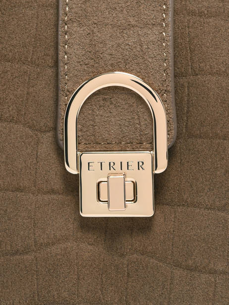 Sac Bandoulière Equestre Croco Cuir Etrier Gris equestre croco EECQ0143 vue secondaire 4